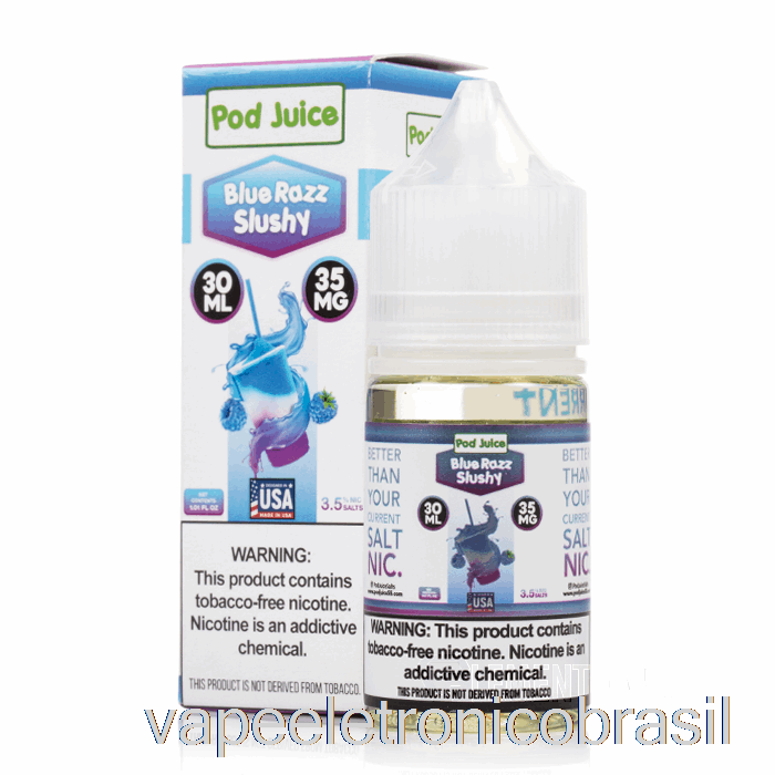 Vape Recarregável Blue Razz Slushy - Suco De Vagem - 30ml 20mg